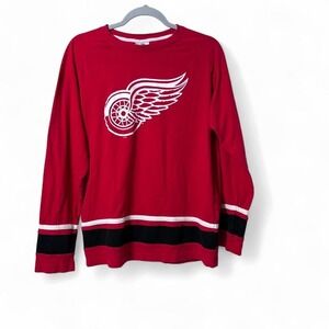 Detroit Red Wings red long sleeve shirt Size L #hockey #NHL